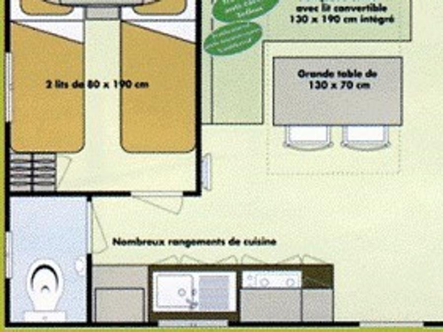 Mobilhome 4 personnes - Bambou + clim 2