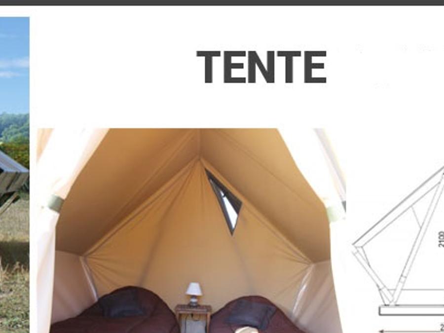 Tente 2 personnes - Tente Prêt à camper 6m² 1 chambre - sans sanitaires + terrasse 3m² 2 pers 3