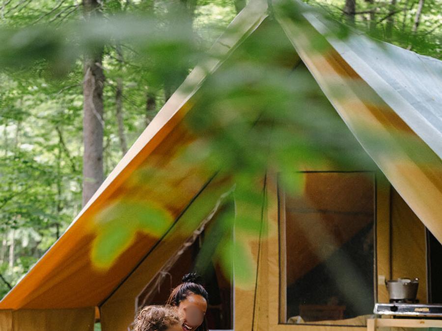 Tente 3 personnes - Tente Prêt à camper 16m² 2 chambres - sans sanitaires + terrasse 15m² 3 pers 0