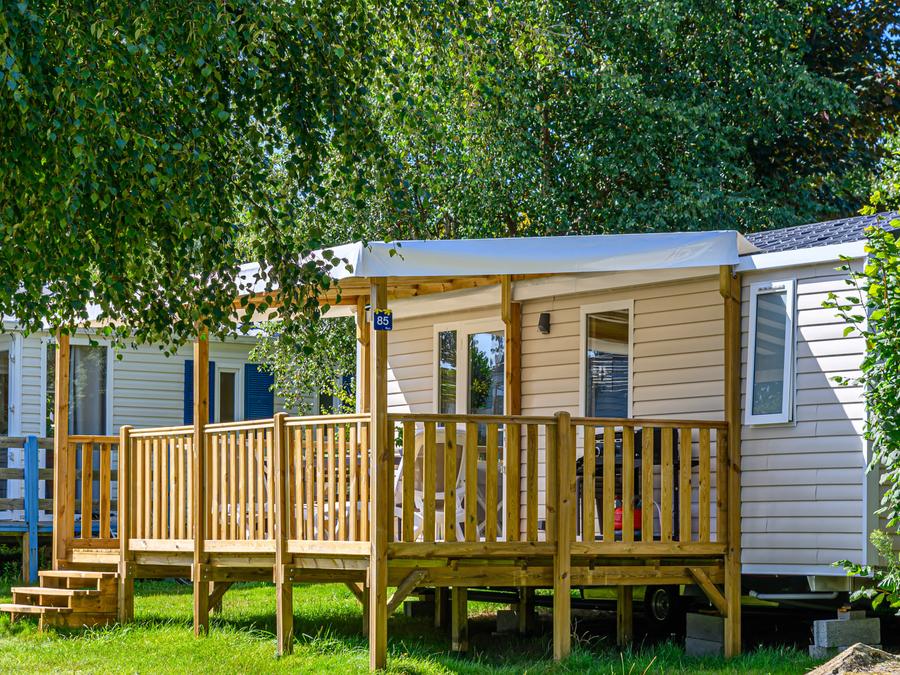 Mobilhome 5 personnes - Mobil-home Premium 28m² - 2 chambres - terrasse couverte - TV + draps + serviettes 5 pers. 0