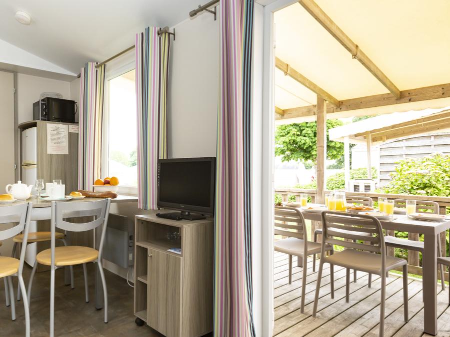 Mobilhome 6 personnes - Mobil-home Confort 34m² - 3 chambres - Terrasse semi-couverte - TV 6 pers. 4