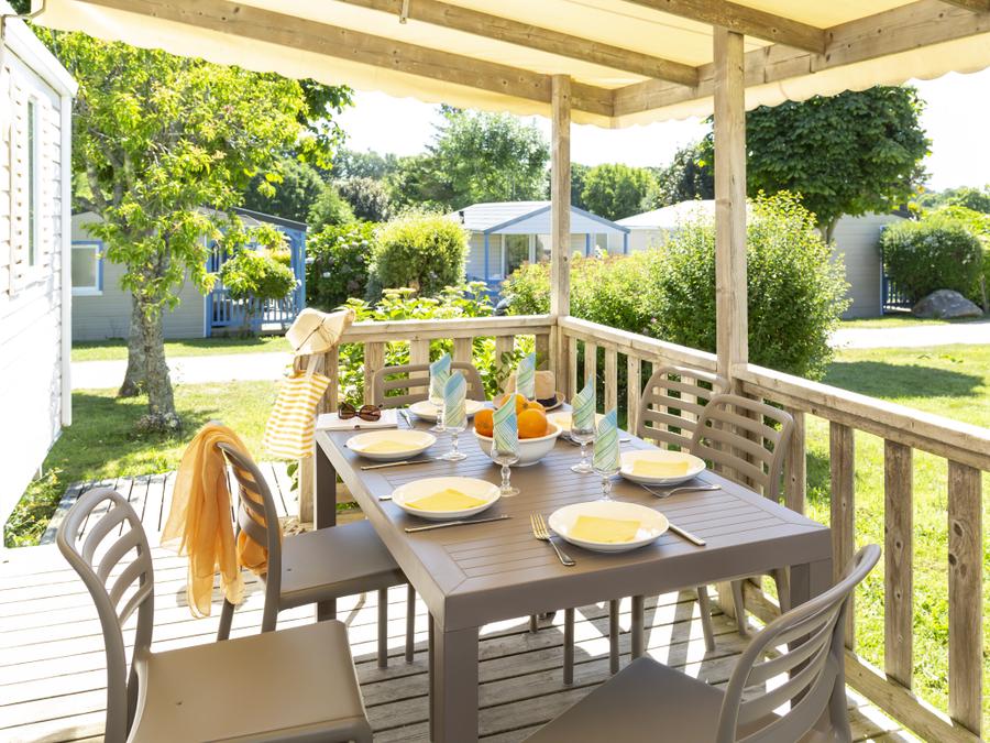 Mobilhome 6 personnes - Mobil-home Confort 31m² - 3 chambres - Terrasse couverte 18m² - TV + lave-vaisselle 1