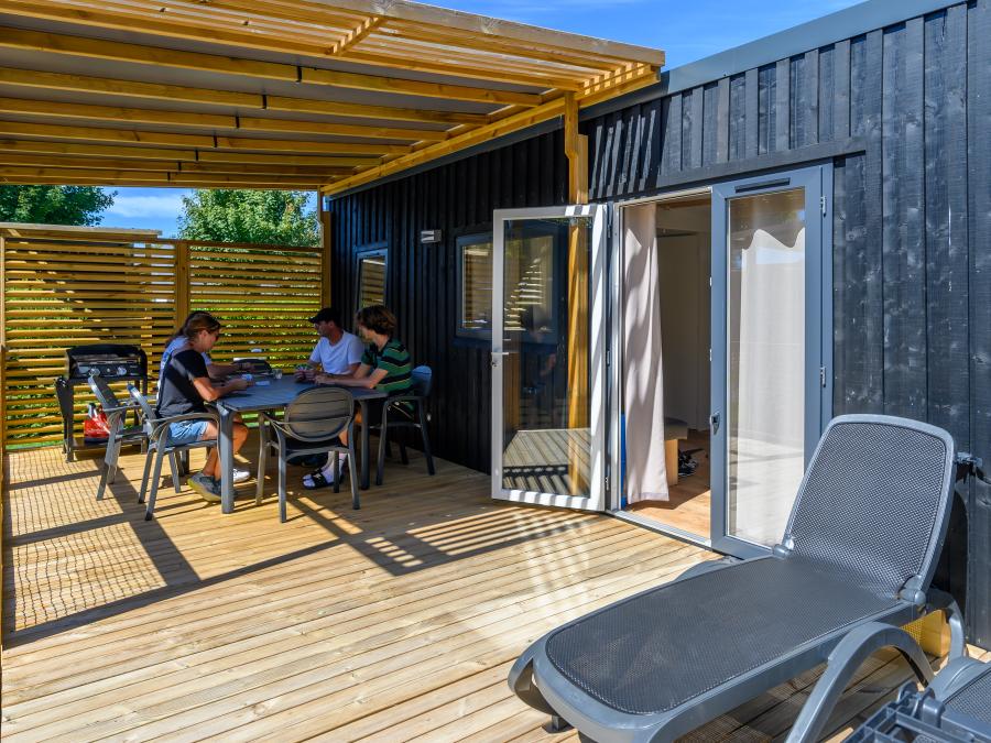Mobilhome 6 personnes - Homeflower Premium 35m² - 3 chambres + terrasse couverte 21m² + CLIM + TV + draps + serviettes 6 pers. 1