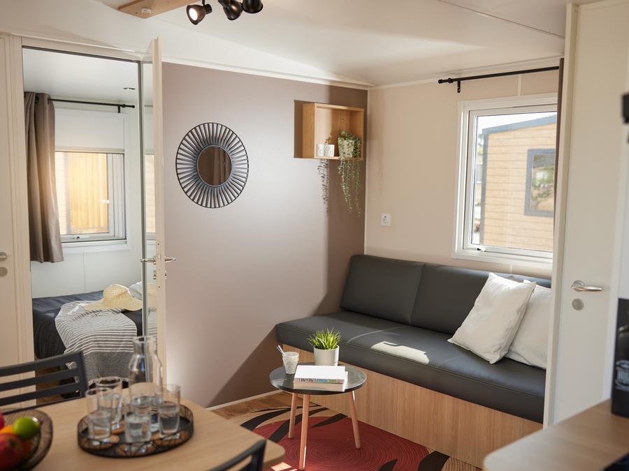 Mobilhome 6 personnes - Homeflower Premium 35m² - 3 chambres + terrasse couverte 21m² + CLIM + TV + draps + serviettes 6 pers. 2