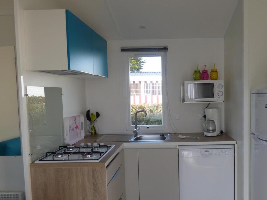 Mobilhome 6 personnes - Mobilhome ARCHIPEL Premium 30m² - 3 chambres / terrasse couverte + TV + LV + Draps 6 pers 2