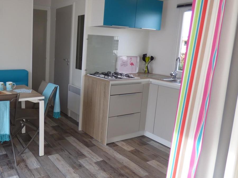 Mobilhome 6 personnes - Mobilhome ARCHIPEL Premium 30m² - 3 chambres / terrasse couverte + TV + LV + Draps 6 pers 8
