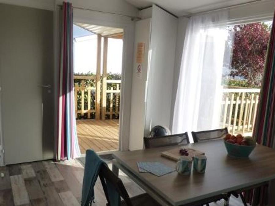 Mobilhome 6 personnes - Mobilhome ARCHIPEL Premium 30m² - 3 chambres / terrasse couverte + TV + LV + Draps 6 pers 3