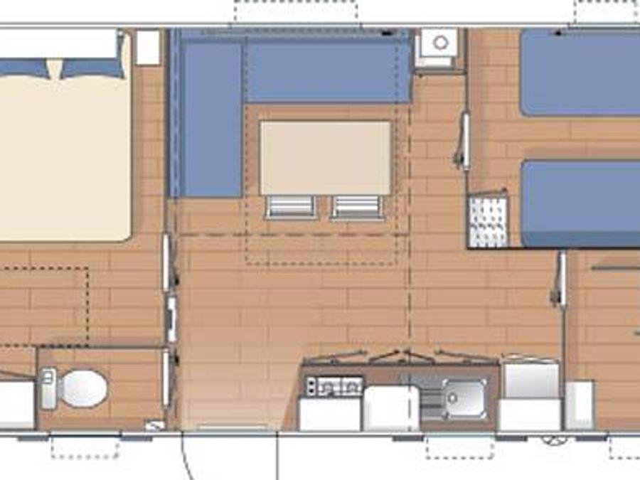 Mobilhome 4 personnes - Mobilhome CELTIQUE Standard 27m² - 2 chambres / terrasse + TV 4 pers 11