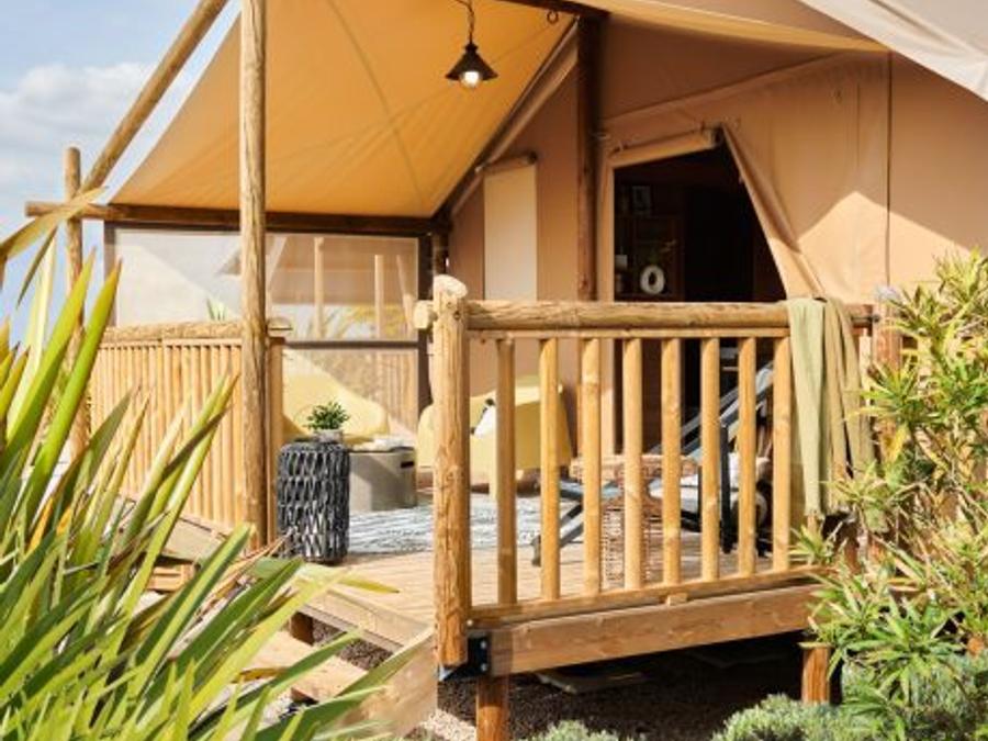Tente 4 personnes - Tente Lodge JUNGLE 26m² 2 chambres + terrasse 0