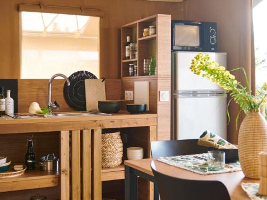 Tente 4 personnes - Tente Lodge JUNGLE 26m² 2 chambres + terrasse 3