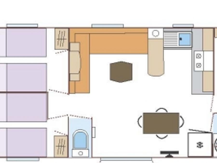 Mobilhome 6 personnes - Cottage Premium - 36 m² - 3 chambres 4/6 pers 4