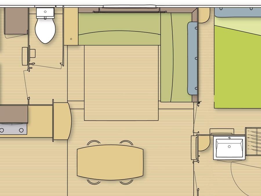 Mobilhome 4 personnes - Cottage Confort - 29 à 31m² - 2 chambres 2/4 pers 9