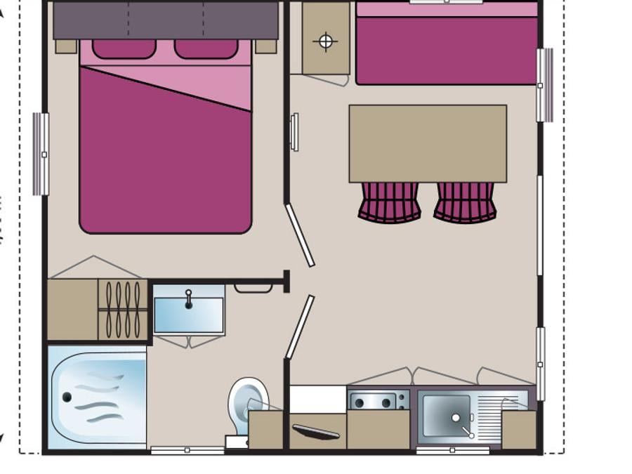 Mobilhome 2 personnes - LAVANDE - 20m² - 1 chambre 8