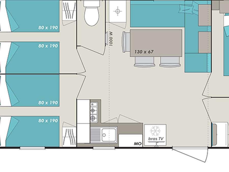 Mobilhome 6 personnes - THYM - 32m² - 3 chambres 7