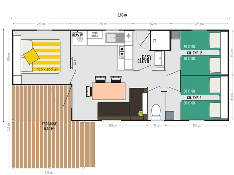Mobilhome 6 personnes - LUBERON - 30m² - 3 chambres 5