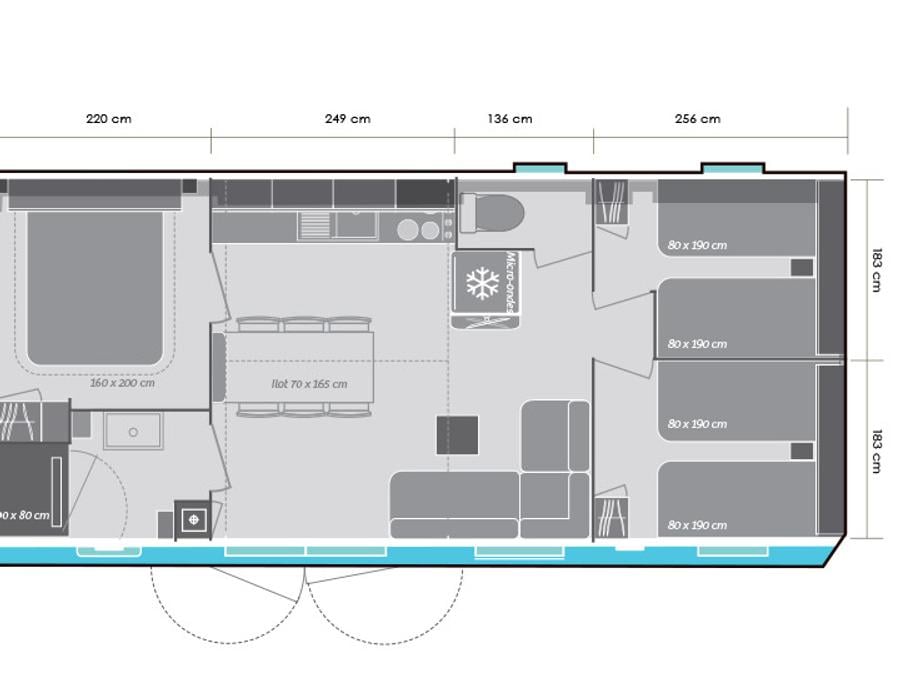 Mobilhome 6 personnes - Premium - 34m² - 3 chambres 4