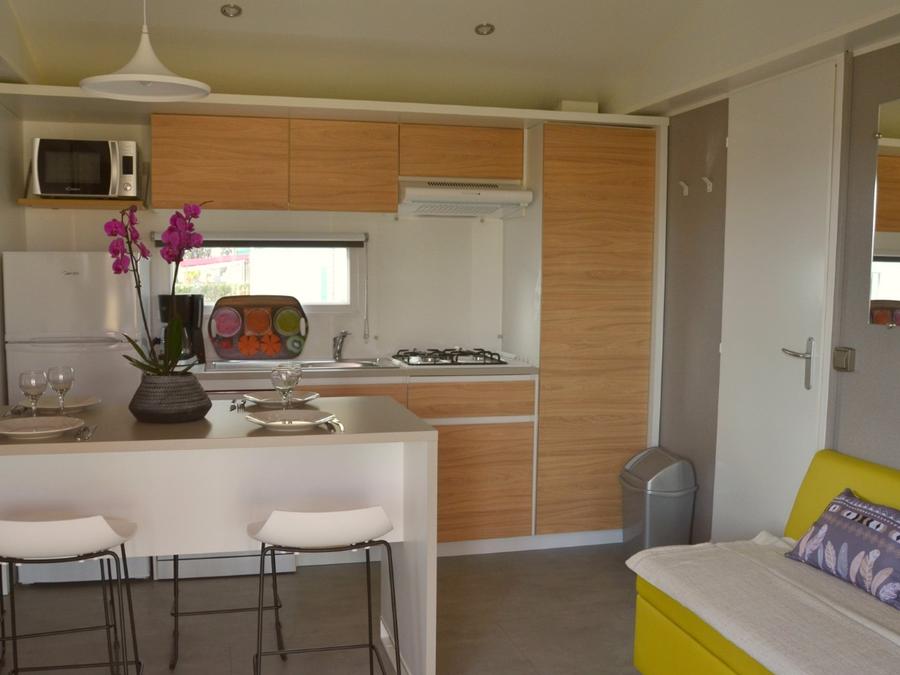 Mobilhome 4 personnes - Cottage Premium - 2 chambres - 2 salles de bains - Draps, serviettes, plancha, forfait ménage inclus 3