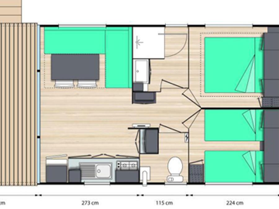 Mobilhome 4 personnes - COTTAGE O'PHEA 6