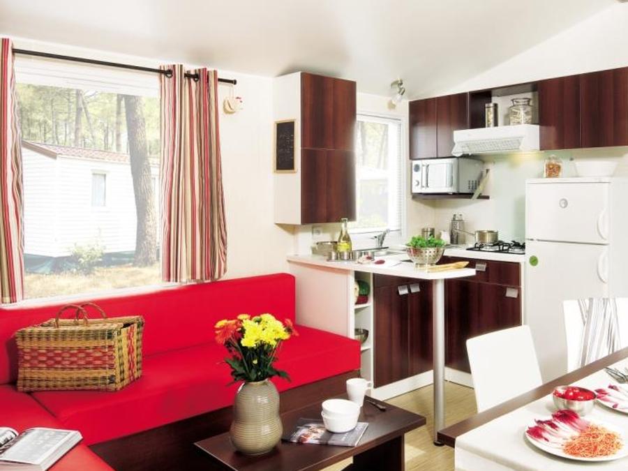 Mobilhome 6 personnes - Cottage Family - 3 chambres : 32m² - Terrasse non couverte 11m² - 6 pers. 1