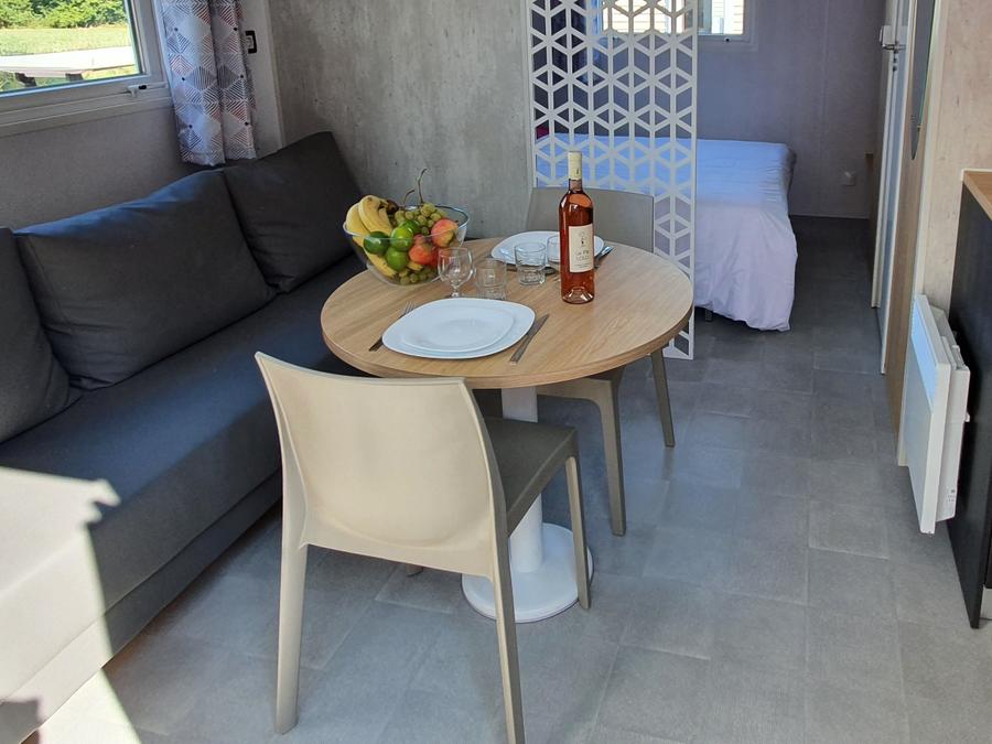 Mobilhome 3 personnes - Cottage Duo - 1 chambre : 21m² - Terrasse non couverte 11m² 2/3 pers. 5