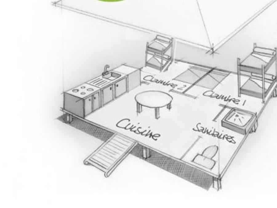 Hébergement 6 personnes - Cabane équipée - 2 chambres 25m² 9