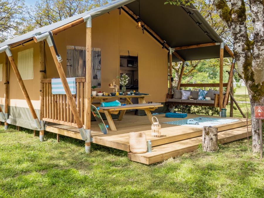 Tente en toile et en bois 4 personnes - Lodge Woody - 2 chambres - 4 personnes 5
