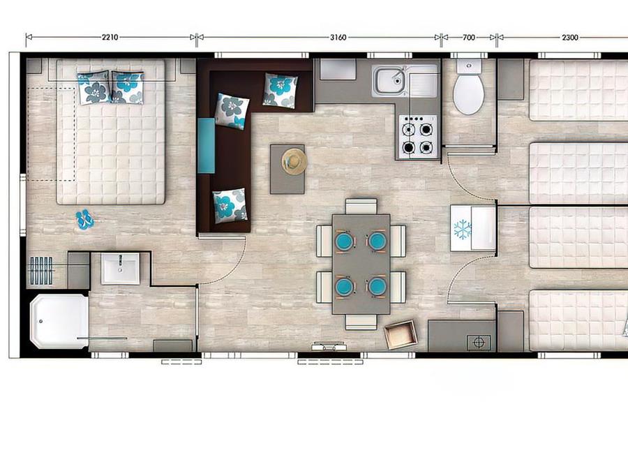 Mobilhome 6 personnes - Mobil-Home Famille 3 chambres 6 pers 9