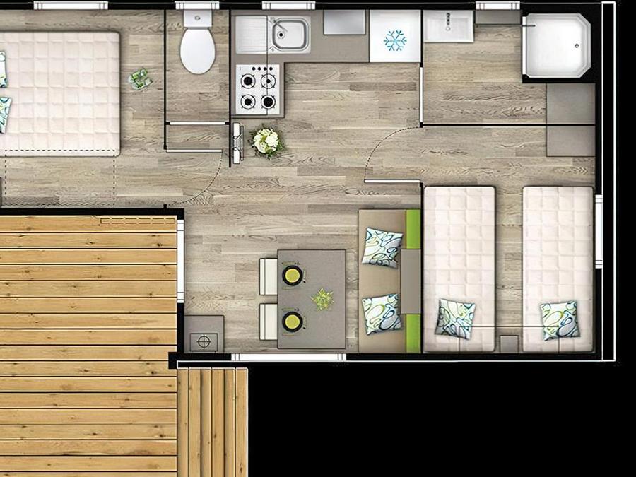 Mobilhome 4 personnes - MOBIL HOME TRADITION 2 CHAMBRES 4 pers 5