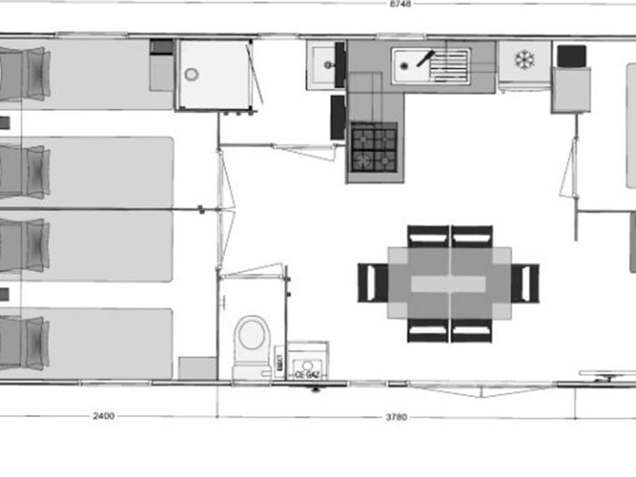 Mobilhome 10 personnes - Mobil homes VIP XXL 5 chambres 4/10 pers 8