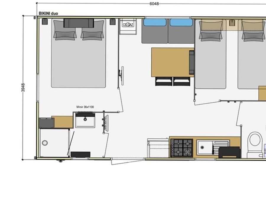 Mobilhome 10 personnes - Mobil homes VIP XXL 5 chambres 4/10 pers 7