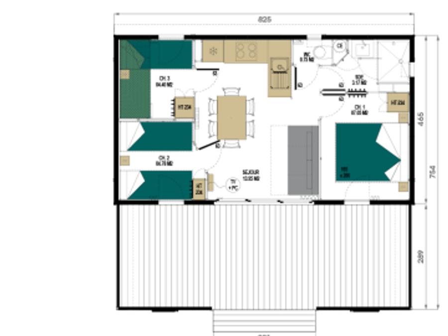 Mobilhome 10 personnes - La Villa de la Siesta 5 chambres vue mer 4/10 pers 9