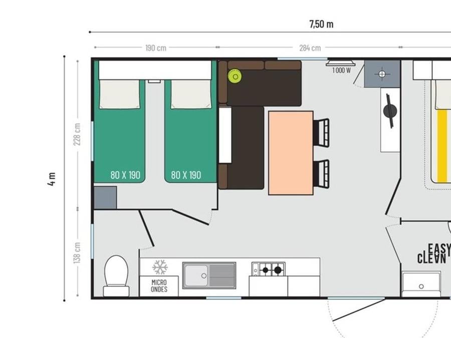 Mobilhome 6 personnes - 2 chambres 4/6 personnes 5