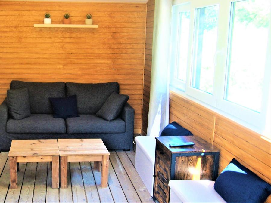 Tente en toile et en bois 7 personnes - Ecolodge 4 pièces Climatisé + TV 3