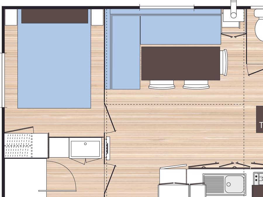 Mobilhome 6 personnes - Classique 3ch (sans TV)-terrasse découverte-30m² | STANDARD 9