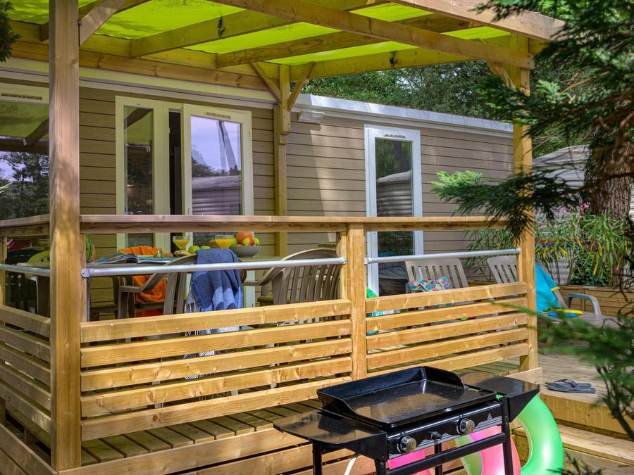 Mobilhome 5 personnes - Premium PLUS 2ch-CLIM- 2 SDB-TV-LV-plancha-terrasse couverte-33m² | PREMIUM 2