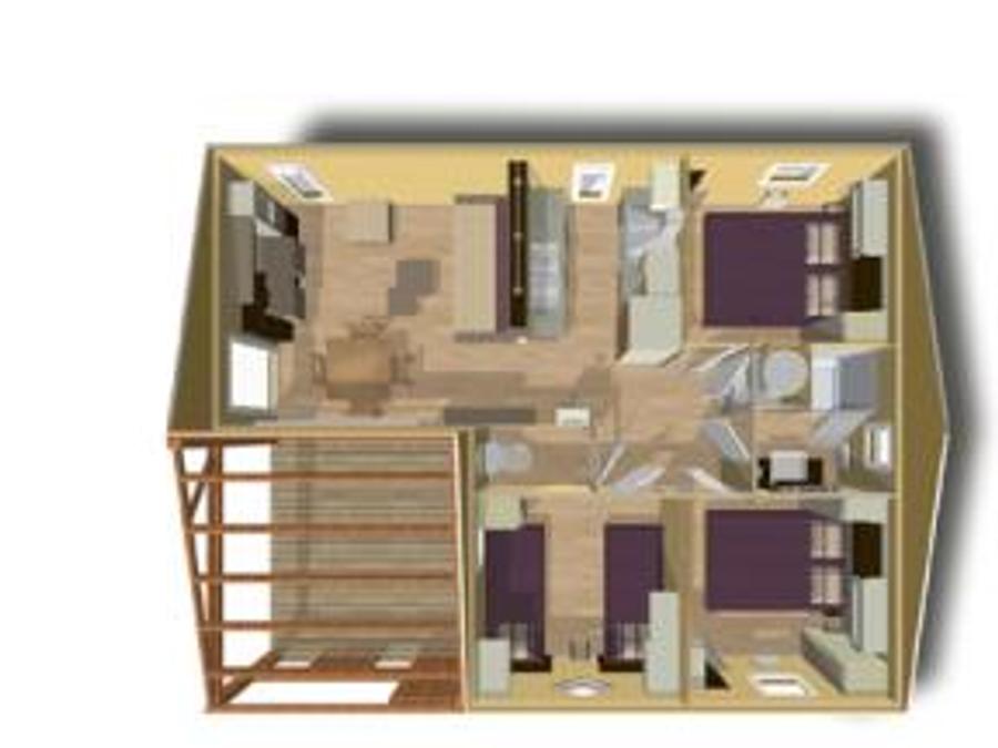 Chalet 6 personnes - Cottage Premium 3ch | PREMIUM - 32 à 40m² terrasse couv. - TV - LV 10