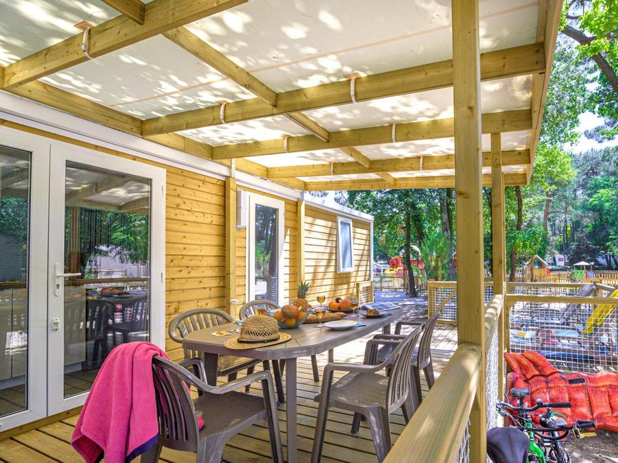 Mobilhome 5 personnes - Family 2ch-CLIM-terrasse XXL couverte-TV-LV-plancha-28m² | PREMIUM 2