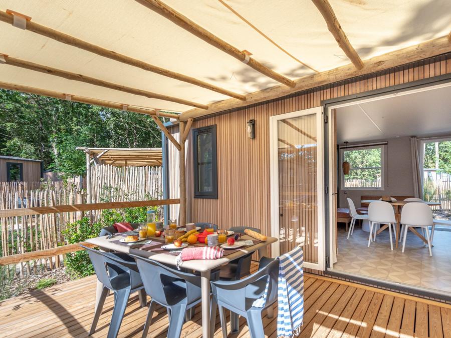Mobilhome 6 personnes - Garden 3ch-CLIM-baignoire-TV-LV-plancha-terrasse couverte-33m² | PREMIUM 1
