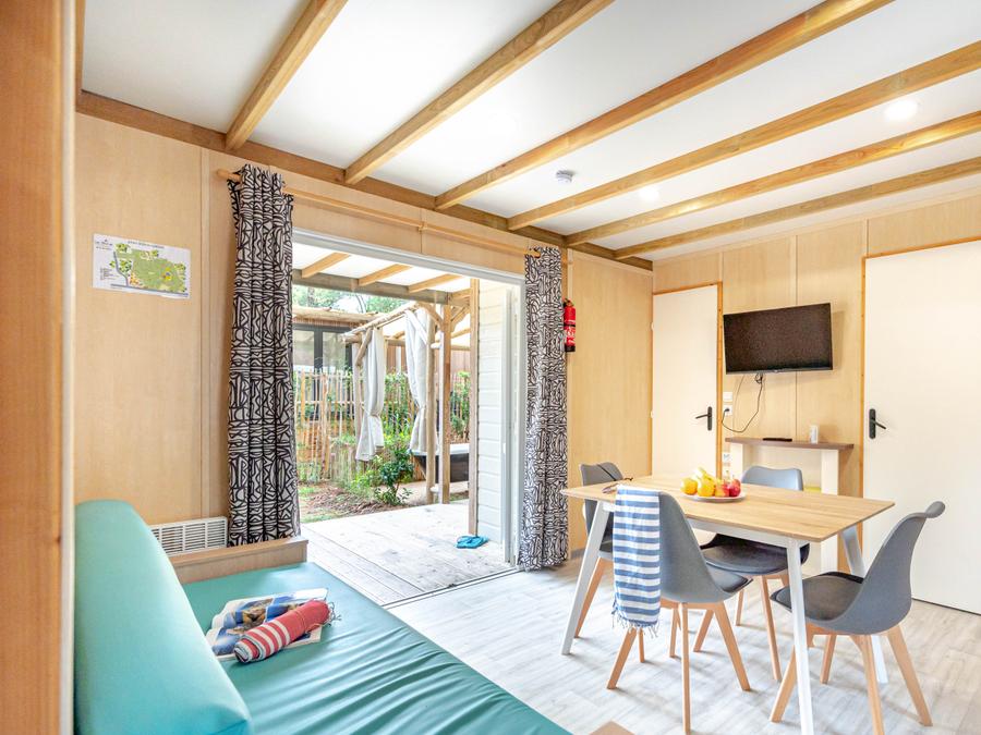 Chalet 7 personnes - Garden 3ch- CLIM-baignoire-TV-LV-plancha-piéton-terrasse couverte-32m² | PREMIUM 5