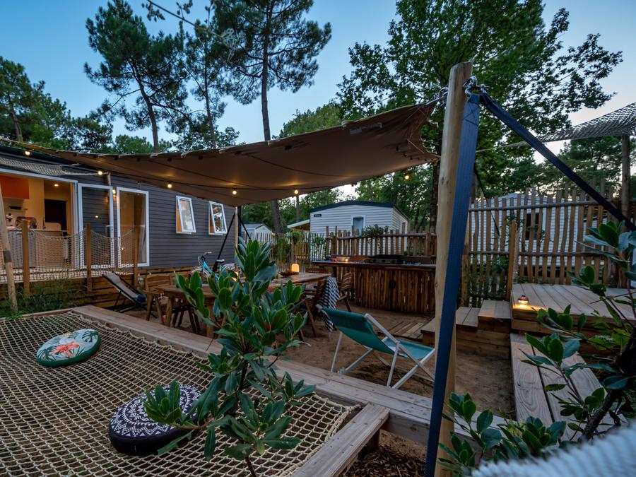 Mobilhome 10 personnes - Tribu 5ch -CLIM-2 sdb-TV-LV-Plancha-terrasse couverte-56m² | PREMIUM 14