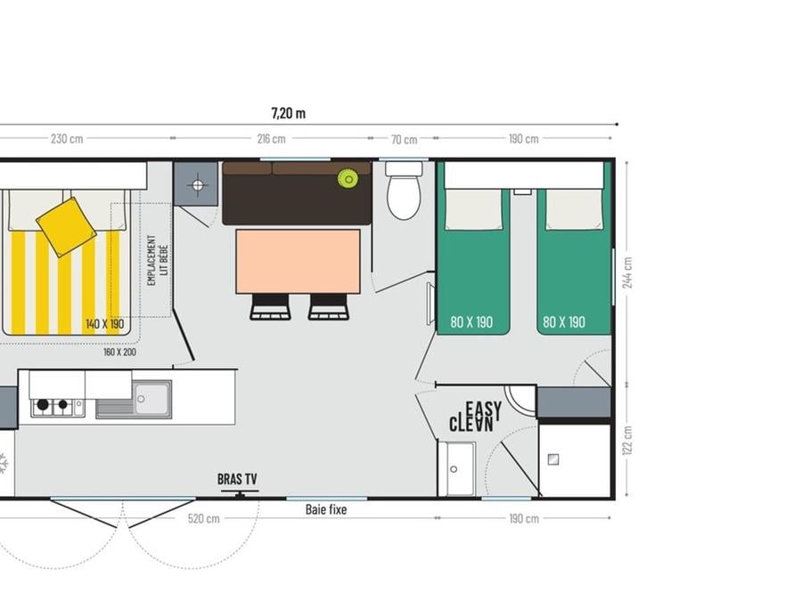 Mobilhome 4 personnes - Cottage Privilège 2Ch 4pers 6