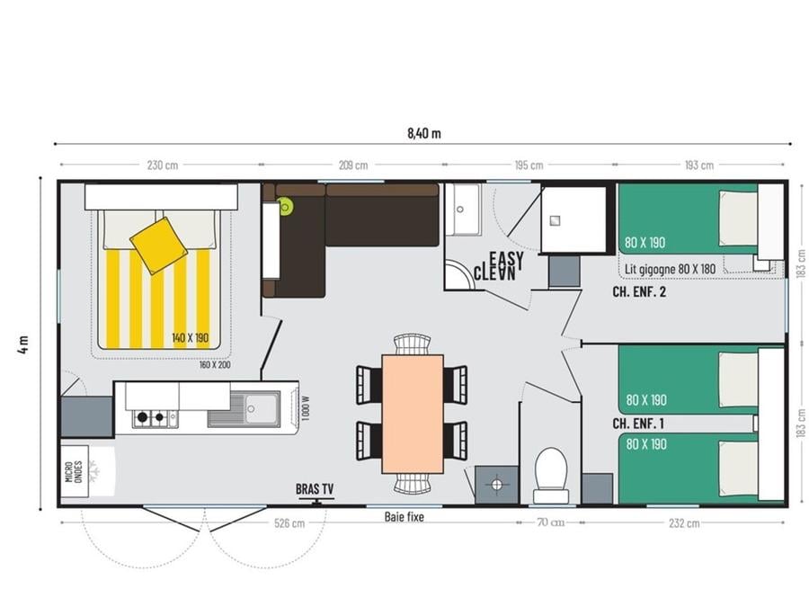 Mobilhome 6 personnes - PRIVILEGE - CLIM - TV - LV - Quartier Piétons 10