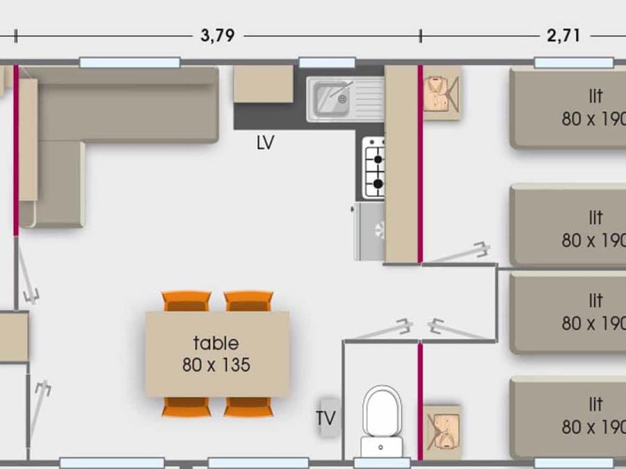 Mobilhome 6 personnes - Excelle 6