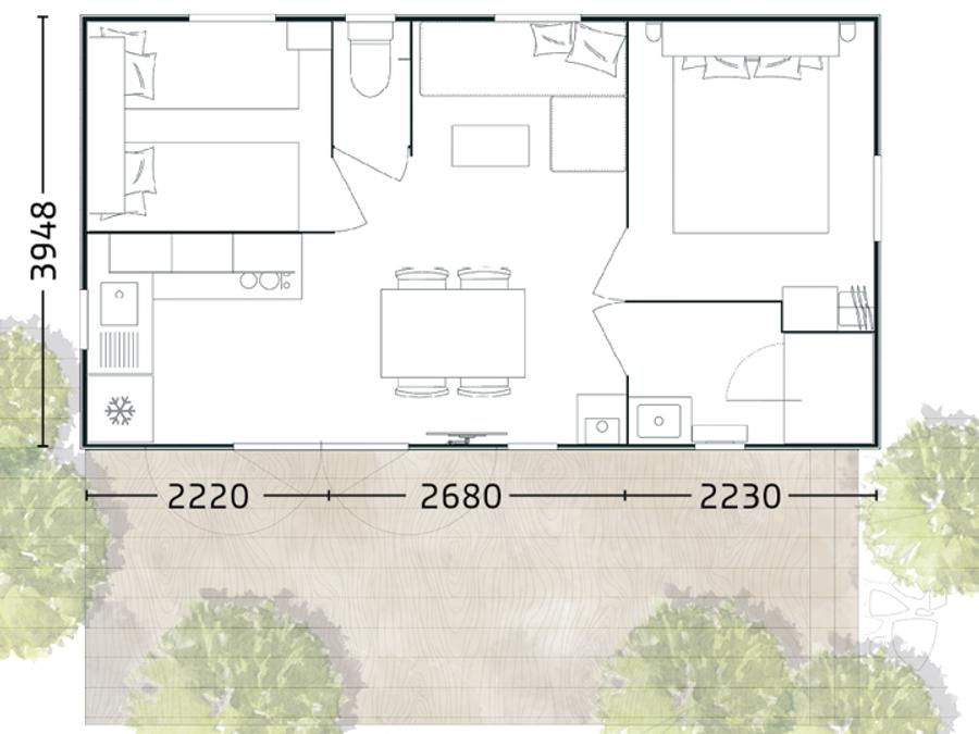 Mobilhome 4 personnes - Bahia 72.2 2 chambres 2