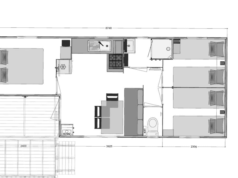 Mobilhome 6 personnes - 3 CHAMBRES 6