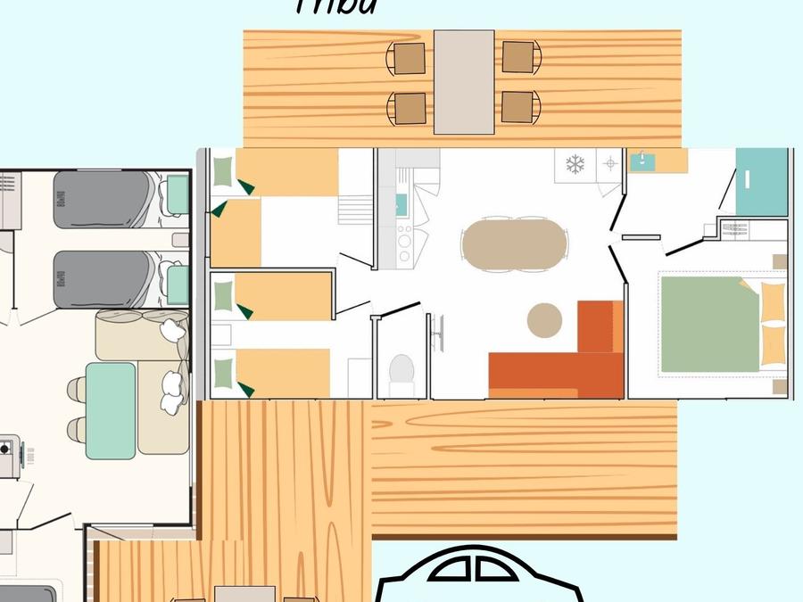 Mobilhome 11 personnes - COTTAGE PREMIUM TRIBU (5 ch) 16