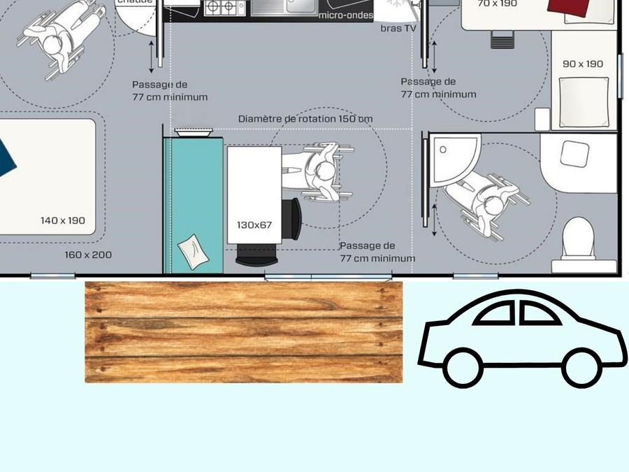 Mobilhome 4 personnes - COTTAGE CONFORT ACACIA 6