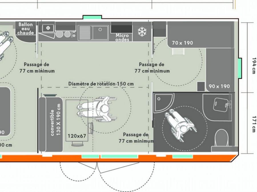 Mobilhome 4 personnes - Mobil-home PMR Confort 2 Chambres 4 Personnes 15