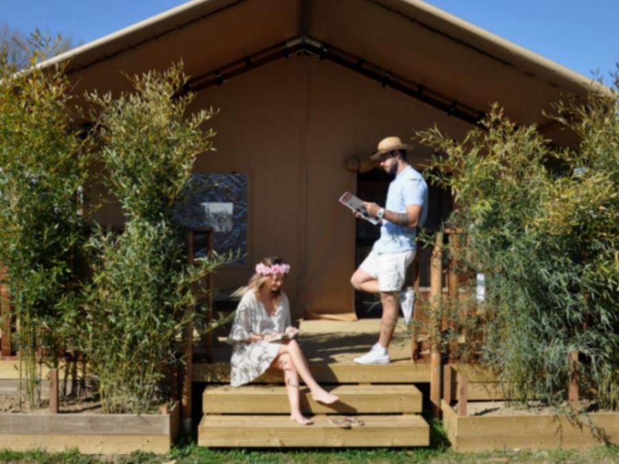 Tente en toile et en bois 4 personnes - SAFARI - 2 chambres 0