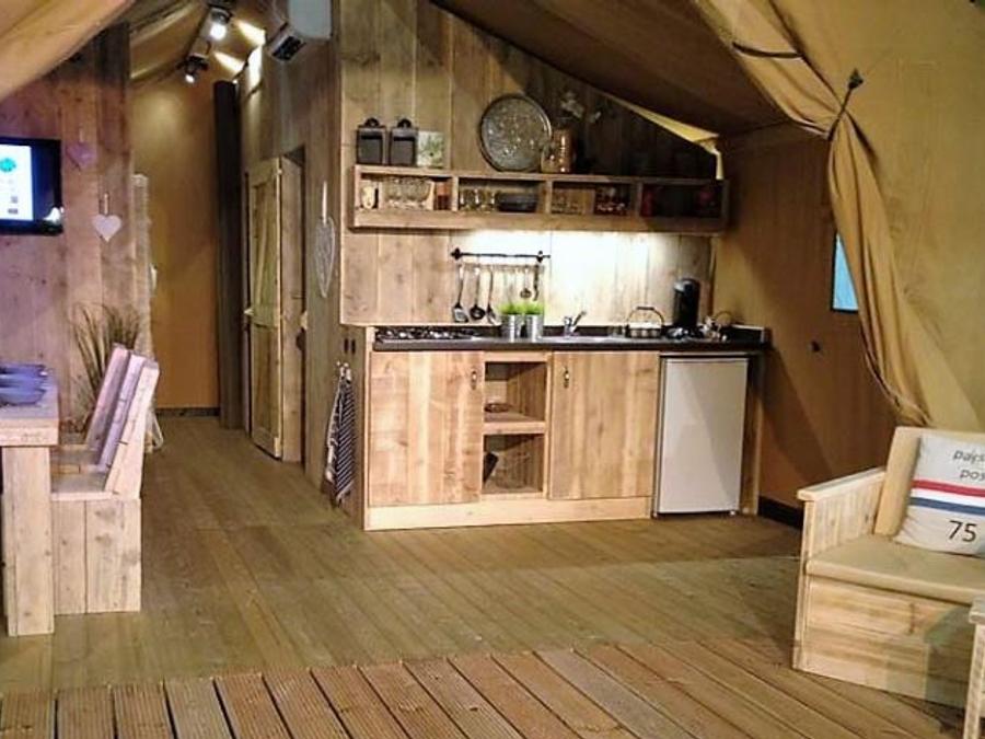 Tente en toile et en bois 4 personnes - SAFARI - 2 chambres 1
